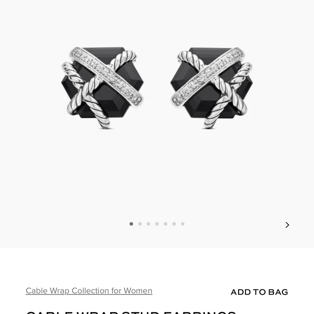 David yurman black onyx diamond cable wrap earrings